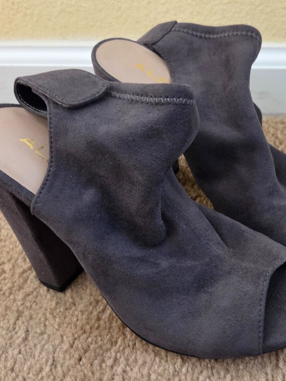 Grey Aldo Block Heels